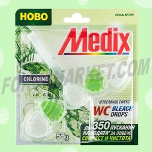Твърдо блокче за тоалетна чиния Medix Bleach Drops Eucaliptus Евкалипт 55g