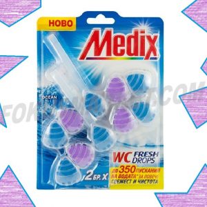 Твърдо блокче за тоалетна чиния Medix WC fresh drops Ocean океан 2x55g